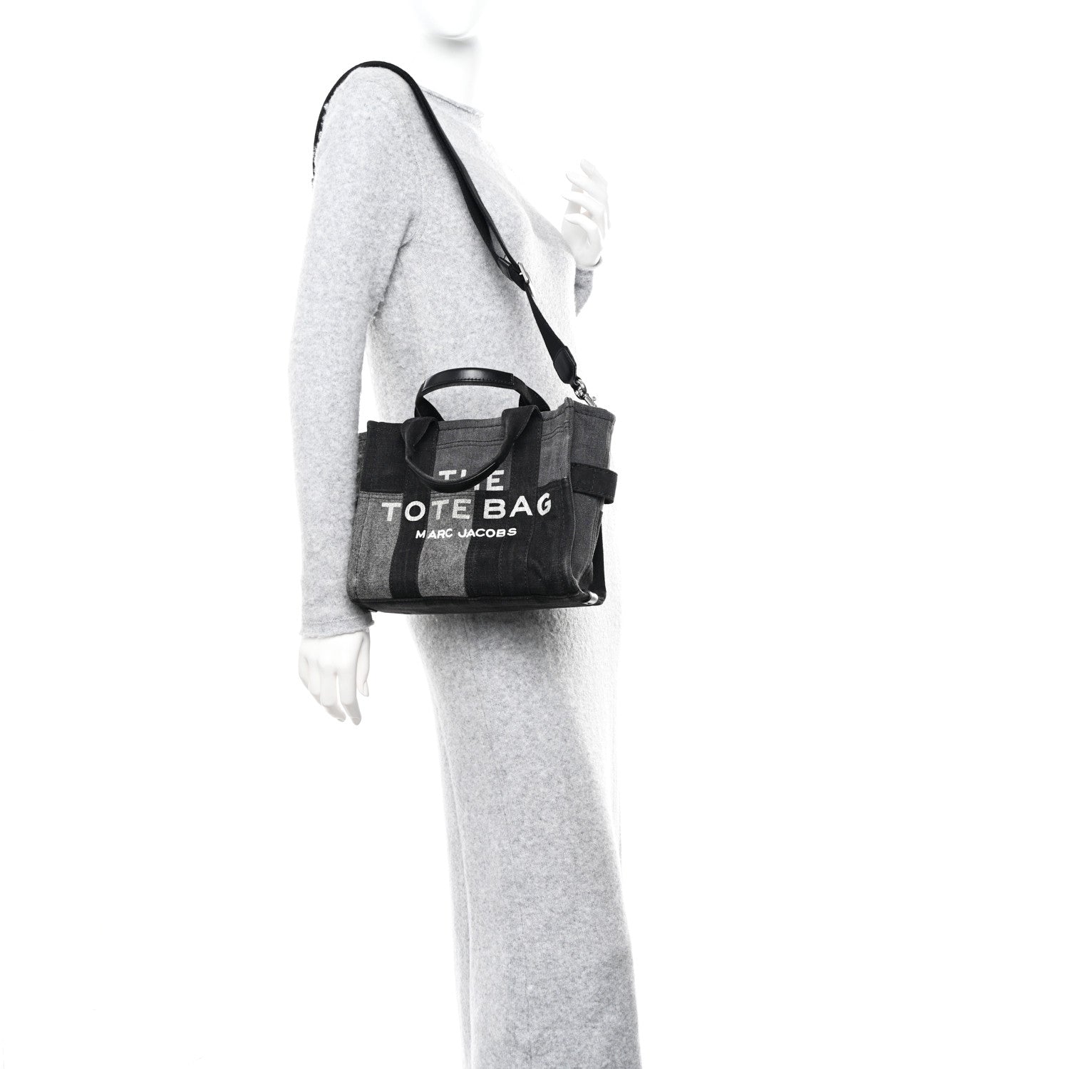 Marc Jacobs Denim Canvas Small Tote Bag Grey 2 of 14