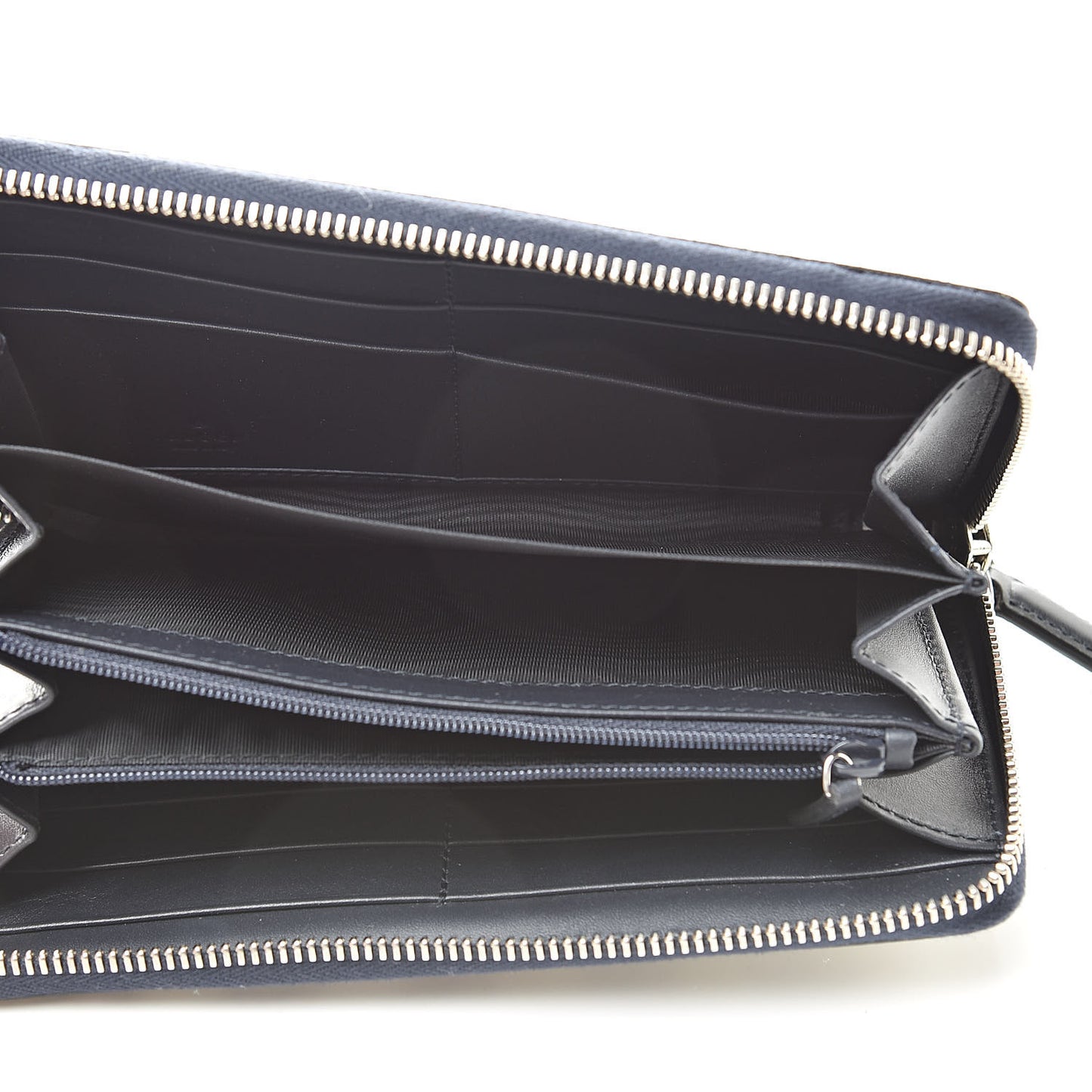 GG Supreme Monogram Web Zip Around Wallet Beige Blue