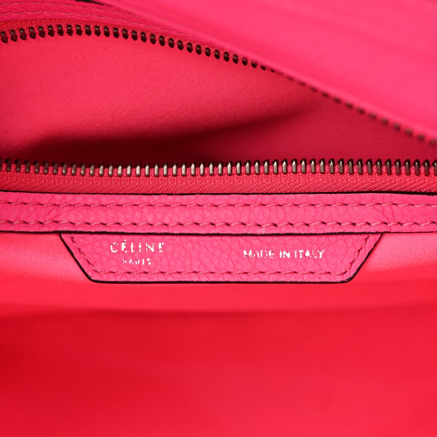 Drummed Calfskin Mini Luggage Fluo Pink