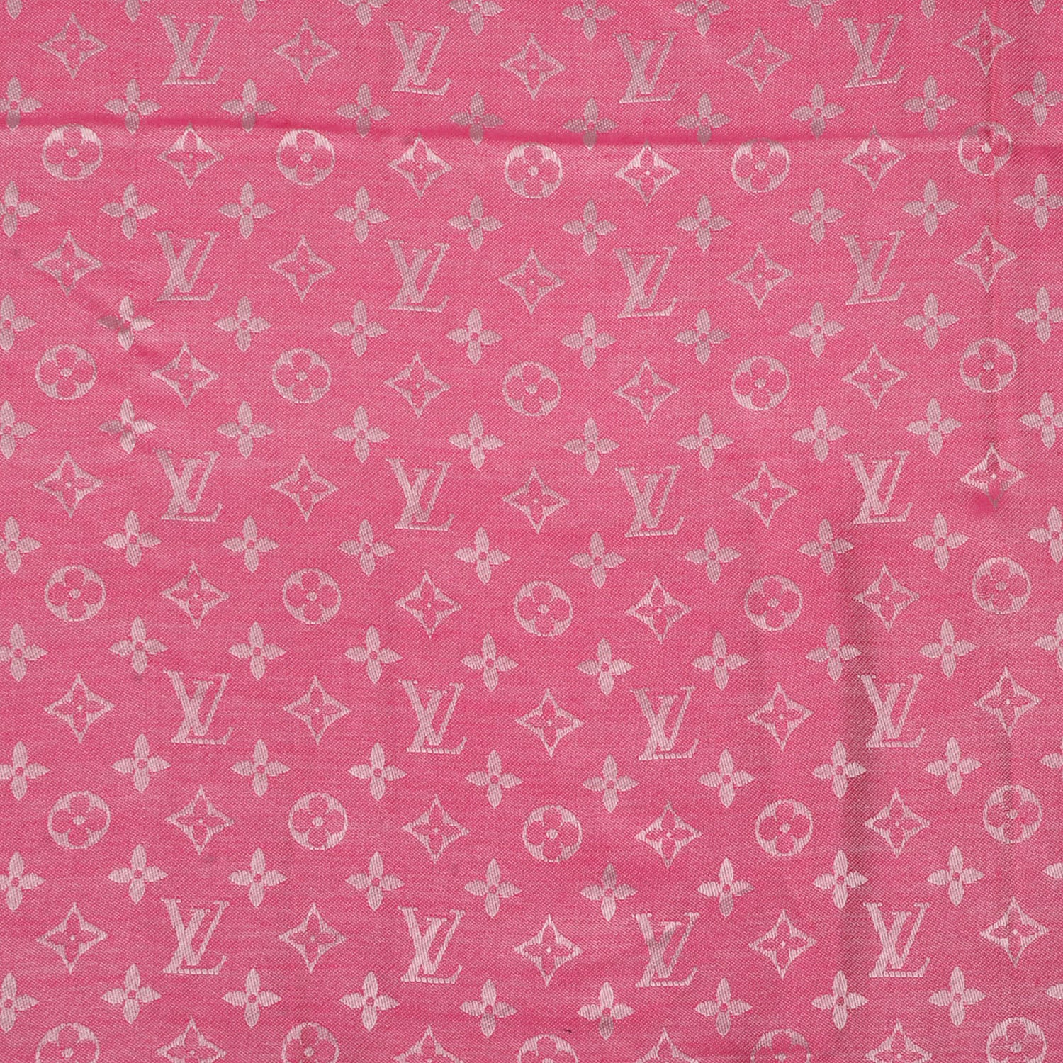 Louis Vuitton Silk Wool Monogram Denim Shawl Pivoine 1 of 5