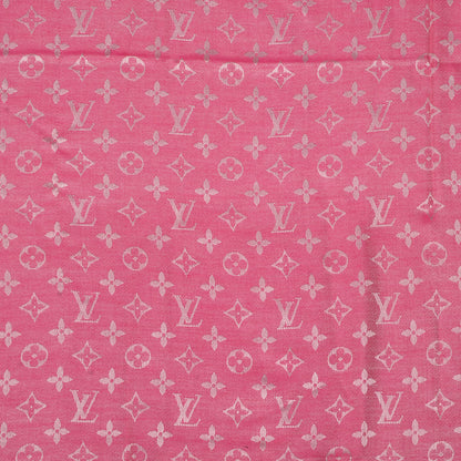 Louis Vuitton Silk Wool Monogram Denim Shawl Pivoine 1 of 5
