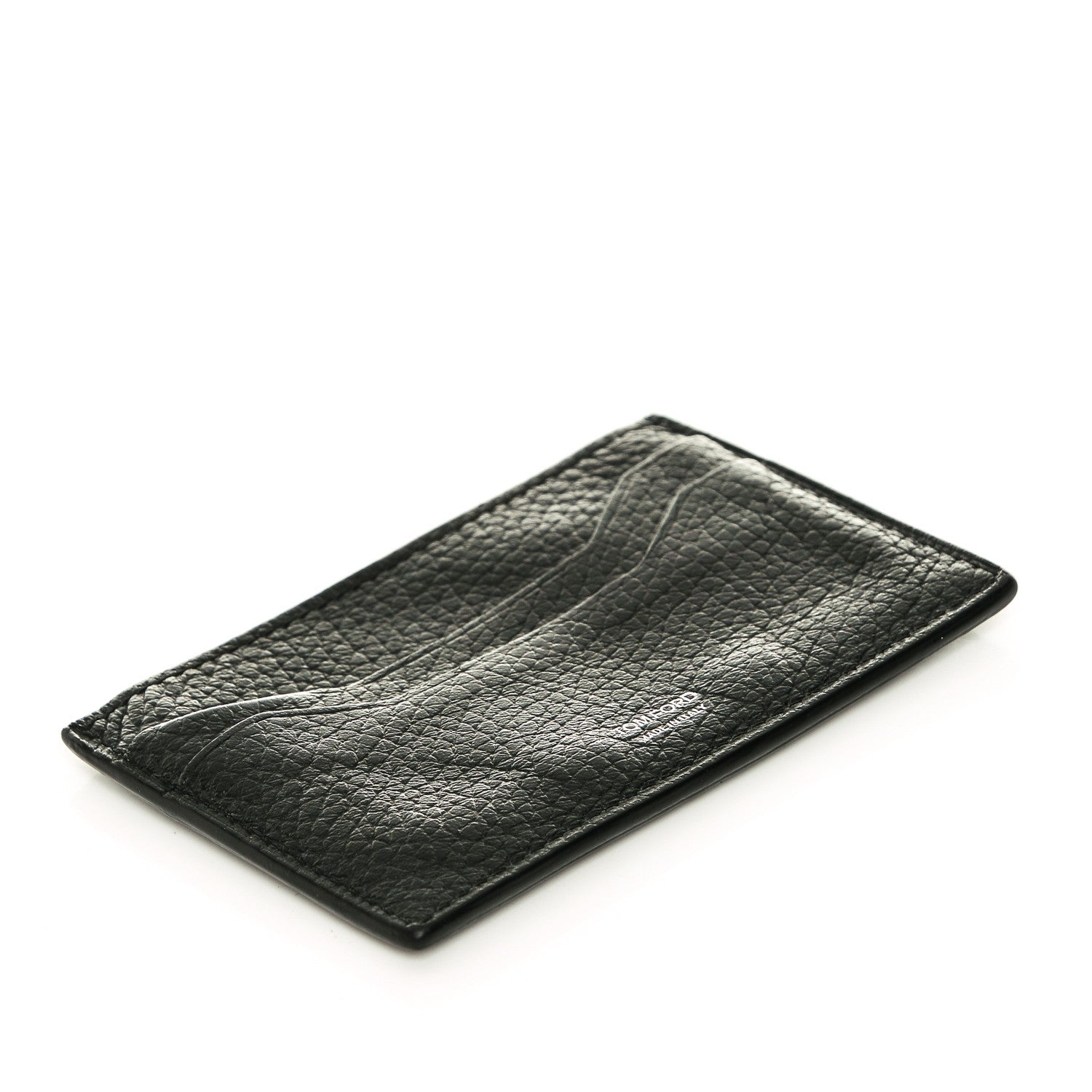 Tom Ford Grained Calfskin Open Side Card Holder Black 4 of 6