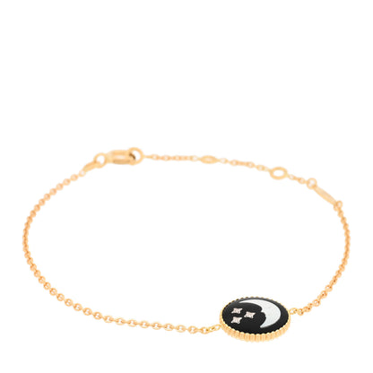 Christian Dior 18K Yellow Gold Diamond Black Onyx Mother of Pearl Rose Celeste Bracelet 1 of 4