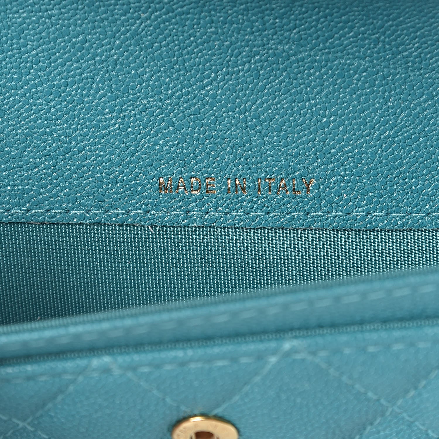 Chanel Caviar Quilted Boy Card Holder Wallet Turquoise 7 of 9