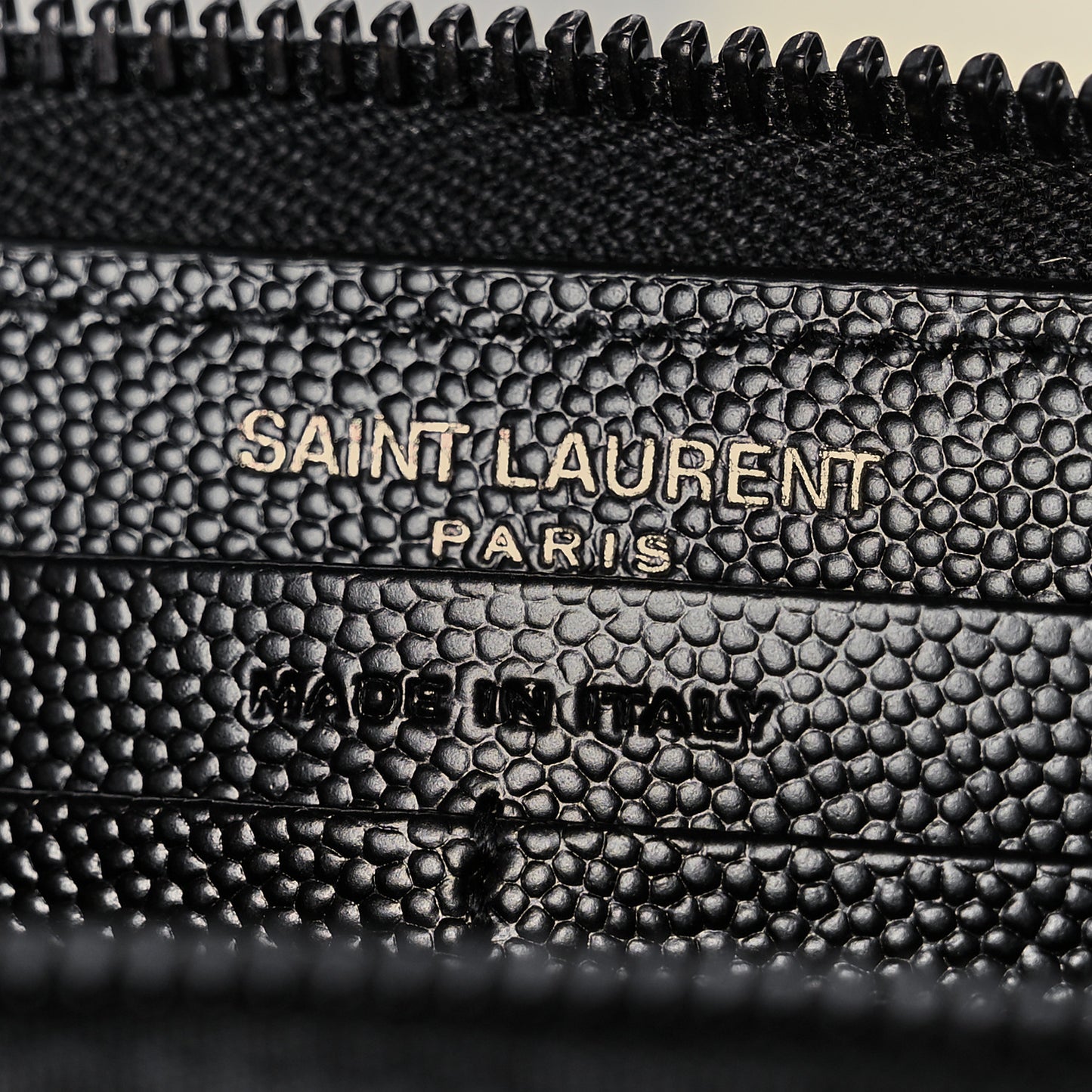Grain De Poudre Matelasse Chevron Monogram Monochrome Zip Around Wallet Black