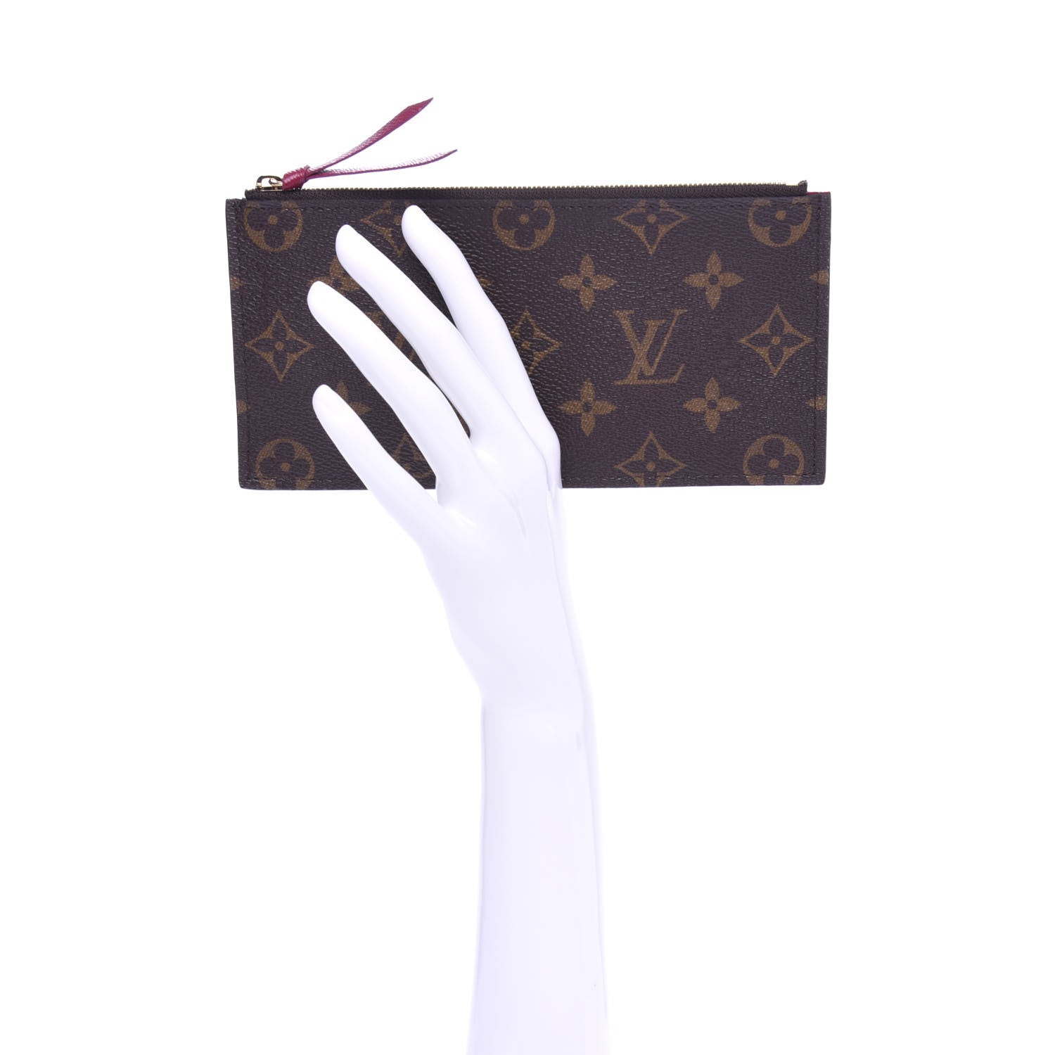Louis Vuitton Monogram Felicie Chain Wallet Zippered Insert Fuchsia 2 of 6