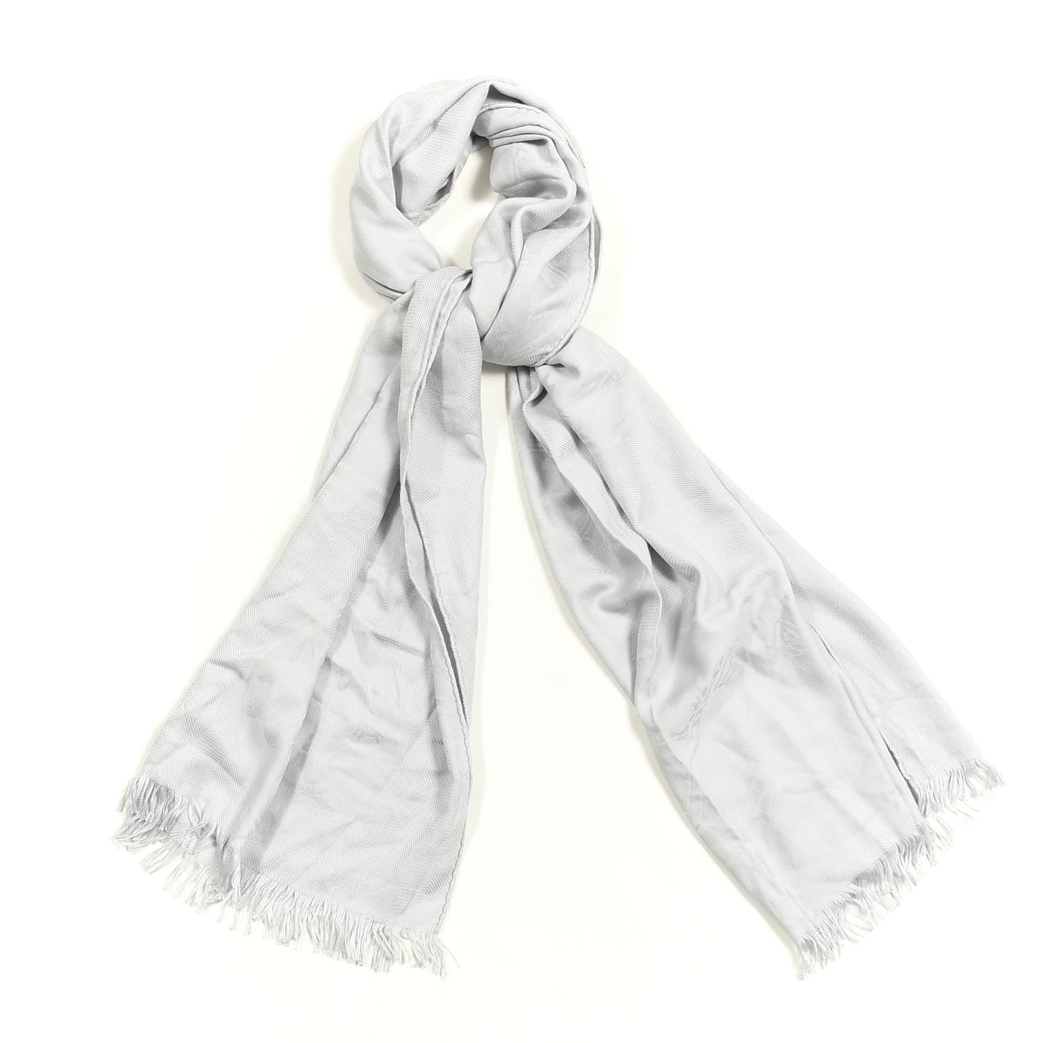 Hermes Cashmere Silk New Libris Stole Gris Nuage 1 of 4