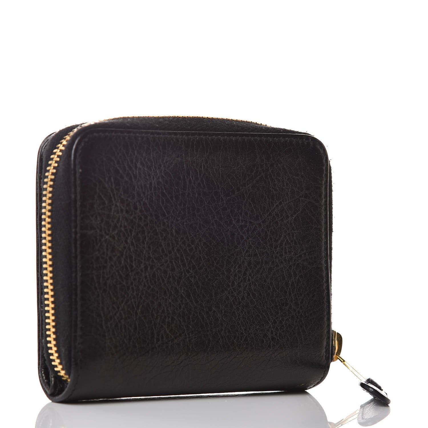 Balenciaga Agneau Giant 12 Gold Hardware Bill Fold Zip Wallet Black 3 of 11