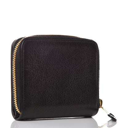 Balenciaga Agneau Giant 12 Gold Hardware Bill Fold Zip Wallet Black 3 of 11