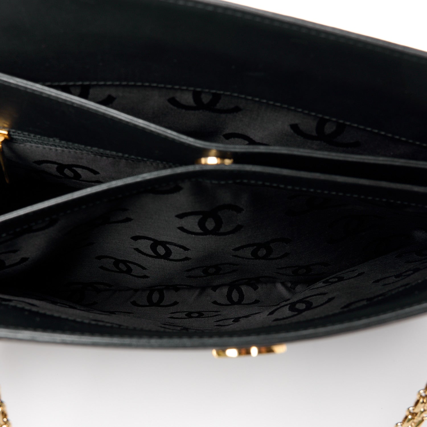 Chanel Lambskin Quilted Chain Shopping Tote Black 7 of 11