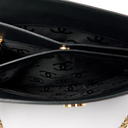 Chanel Lambskin Quilted Chain Shopping Tote Black 7 of 11