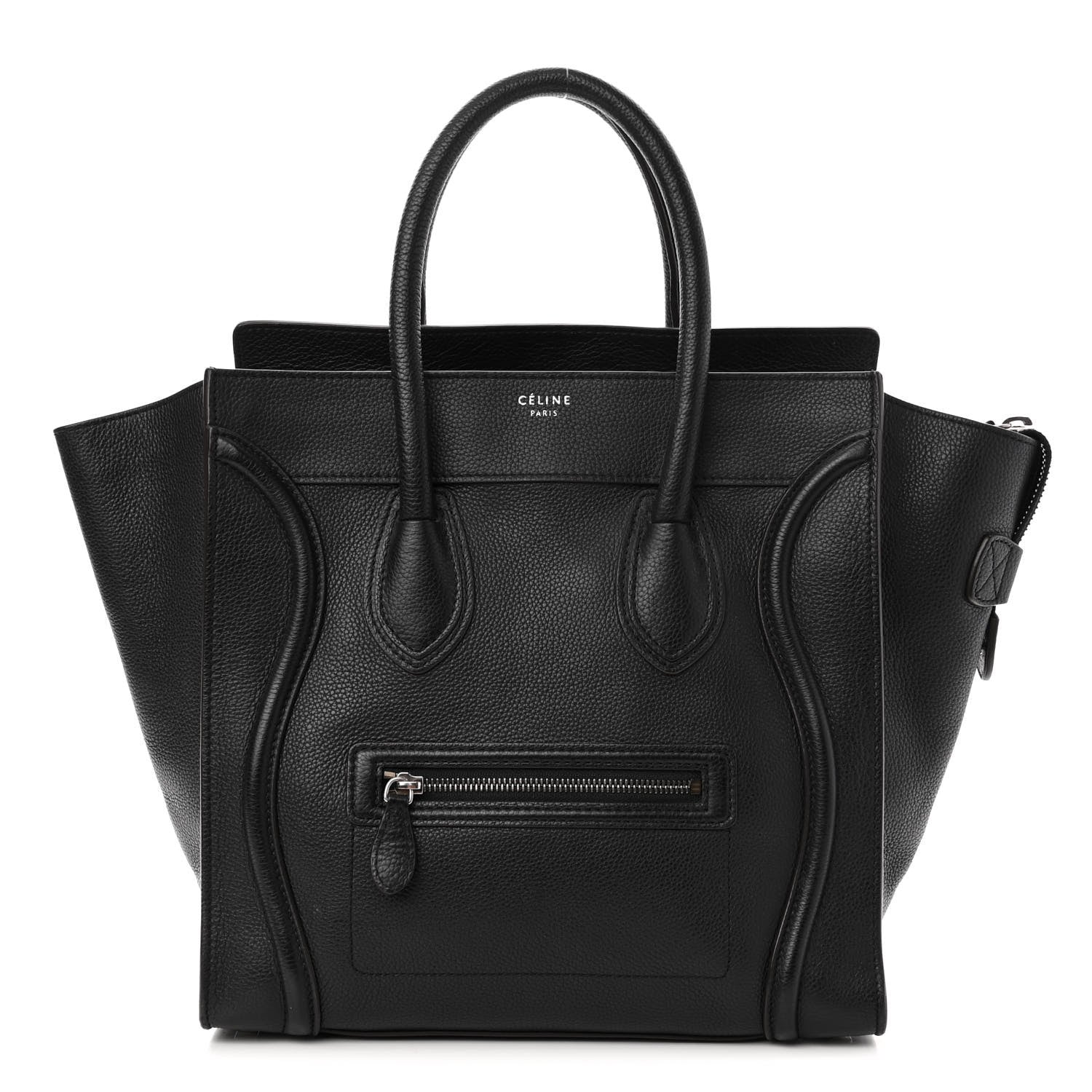 Celine Drummed Calfskin Mini Luggage Black 1 of 10