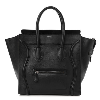 Celine Drummed Calfskin Mini Luggage Black 1 of 10
