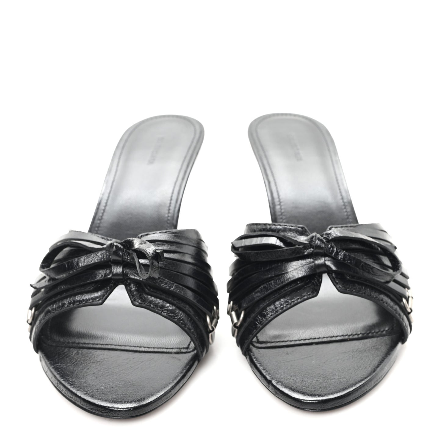 Agneau Arena Cagole Bow 70mm Sandals 38 Black