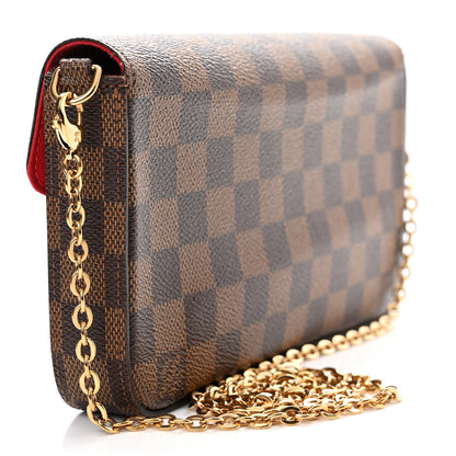 Louis Vuitton Damier Ebene Pochette Felicie Chain Wallet 4 of 14