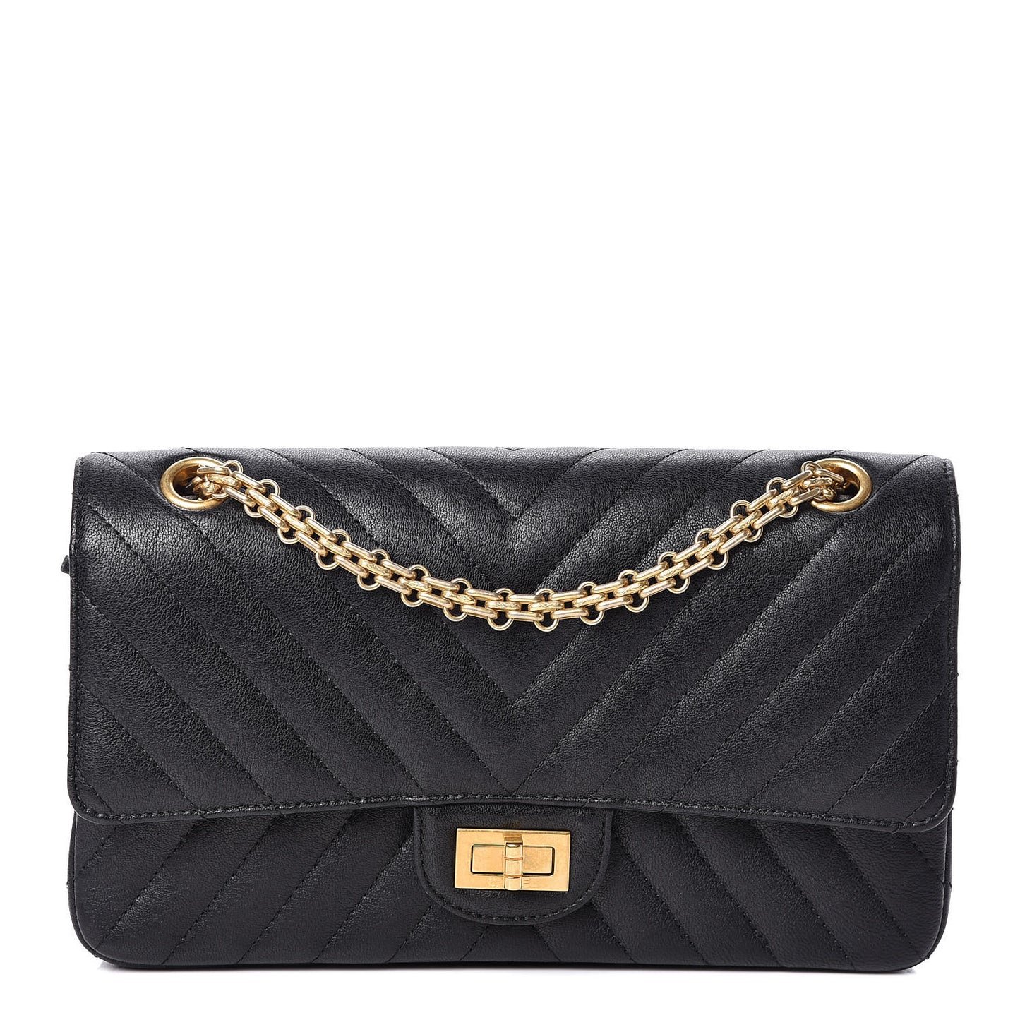 Sheepskin Chevron Quilted 2.55 Reissue 225 Flap Black