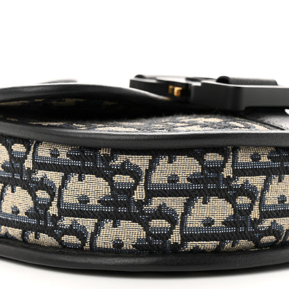 Christian Dior Oblique Grained Calfskin Mini Gallop Bag With Strap Black Beige 9 of 11
