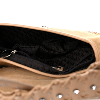 Christian Dior Suede Crystal Studded Saddle Bag Brown 5 of 18