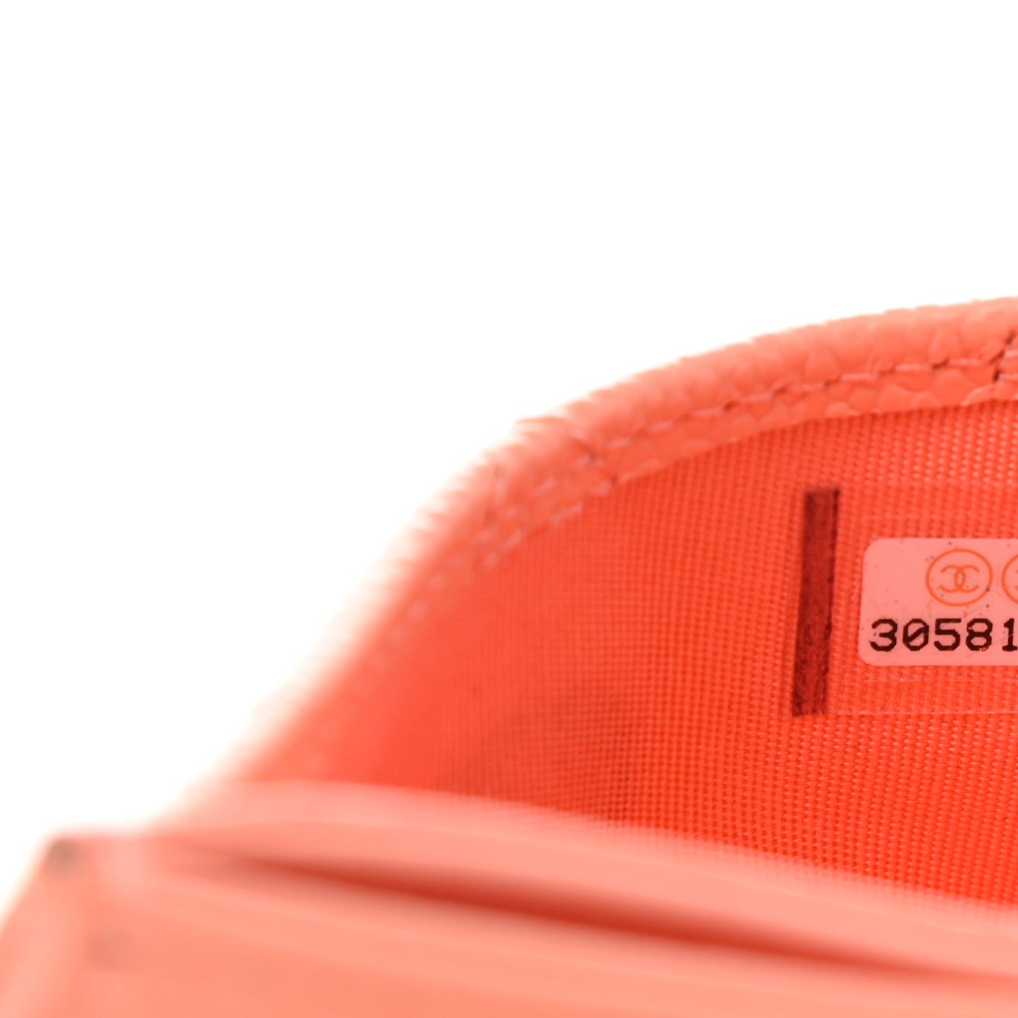 Caviar Quilted Card Holder Coral