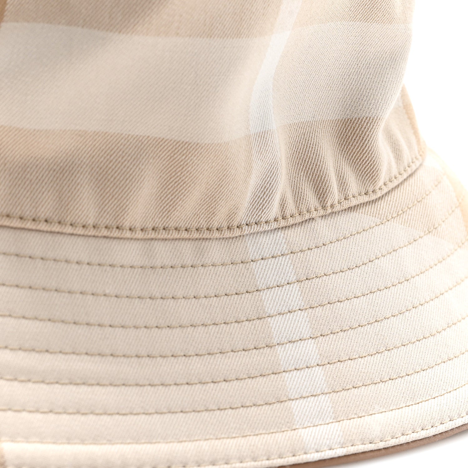Burberry Cotton Canvas Giant Check Bucket Hat M Beige 5 of 9