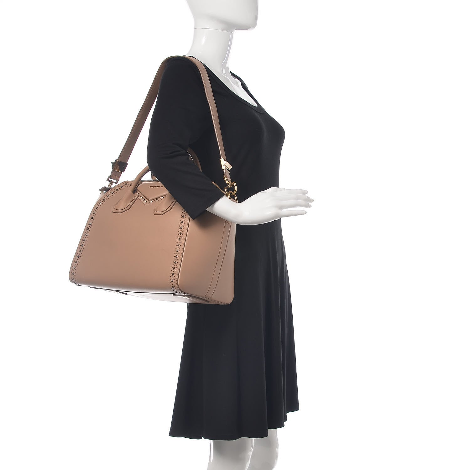 Givenchy Calfskin Medium Studded Antigona Beige 2 of 12