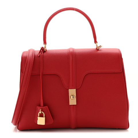 Grained Calfskin Classique 16 Top Handle Bag Red