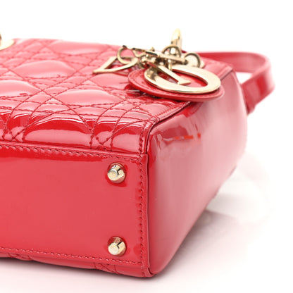 Christian Dior Patent Cannage Mini Lady Dior Red 9 of 9