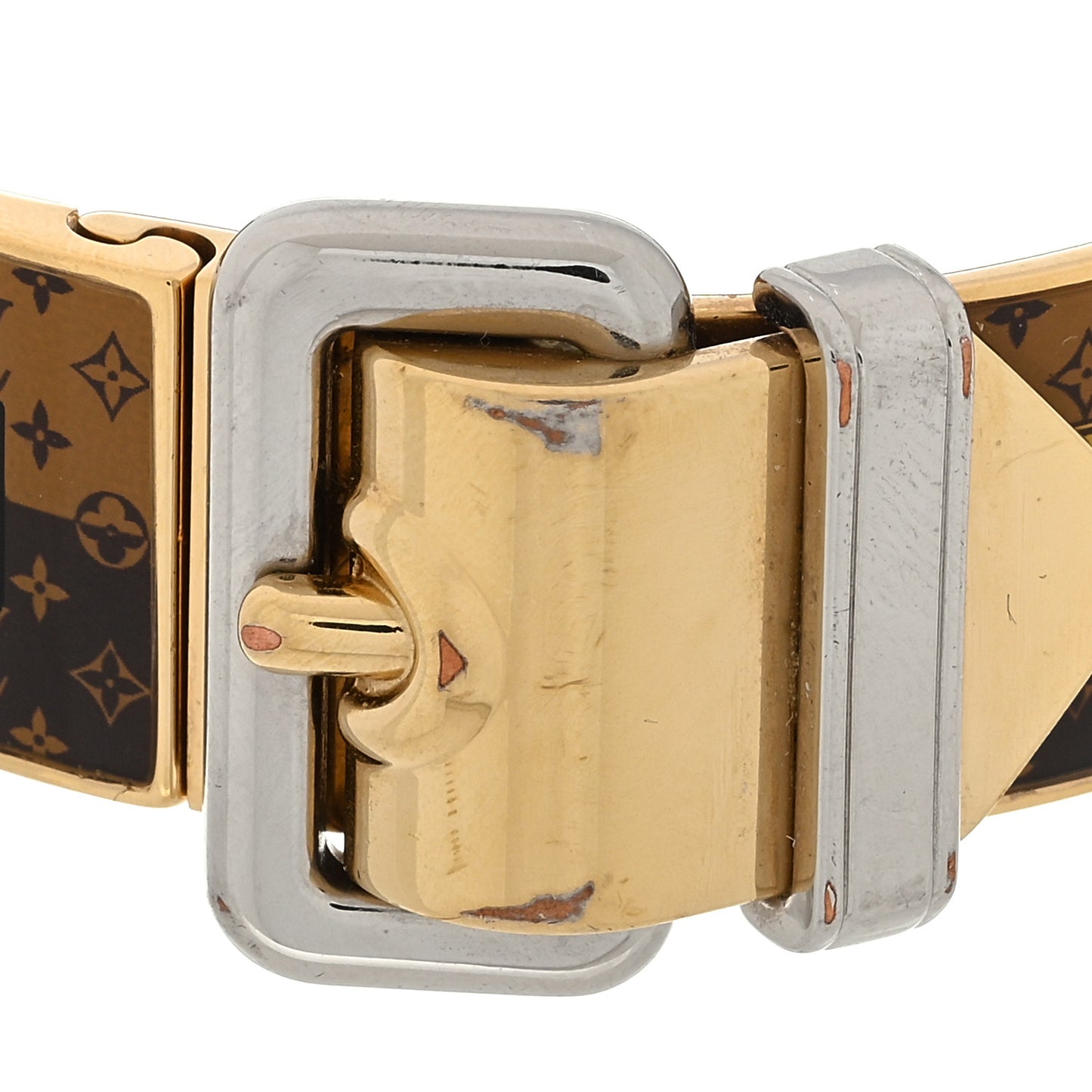 Metal Enamel Monogram Confidential Bracelet M Gold