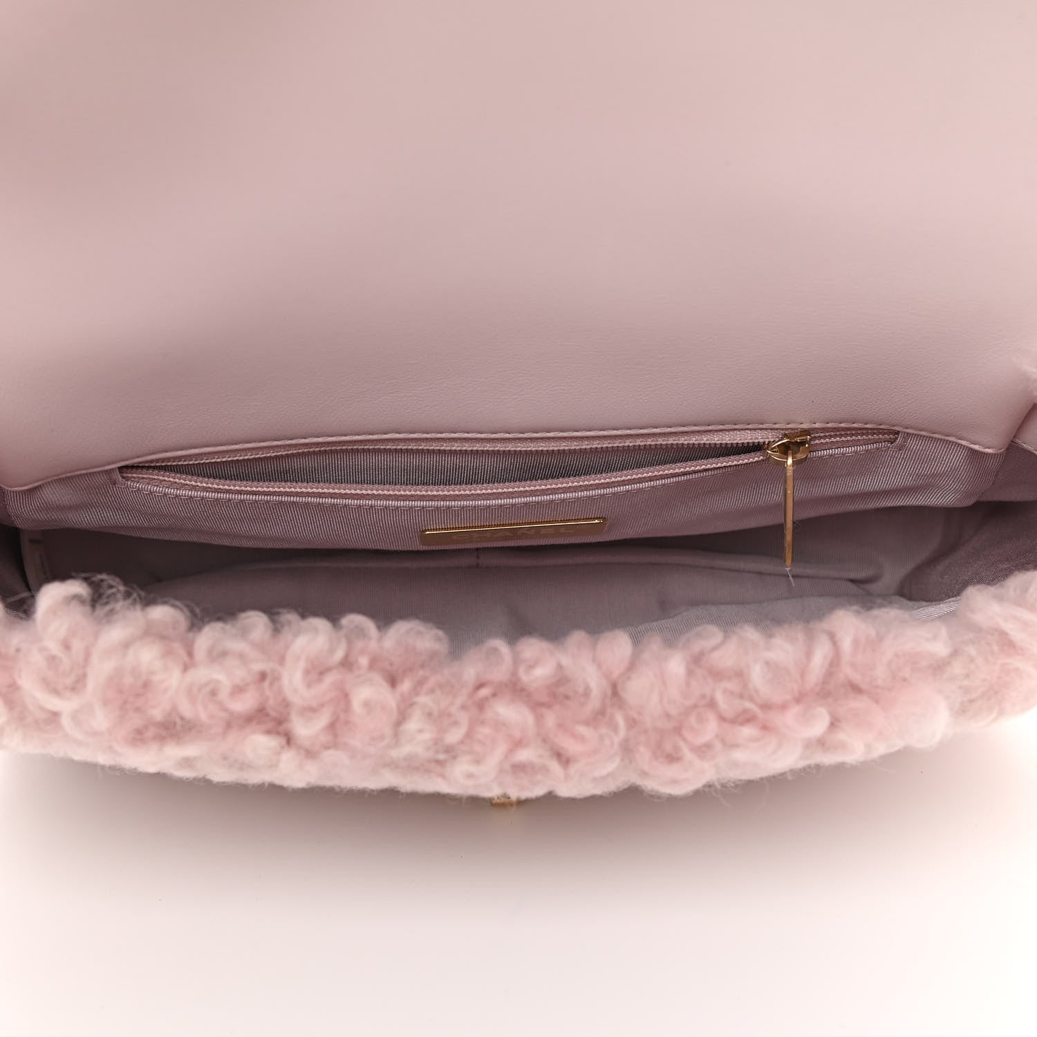 Chanel Shearling Sheepskin Medium Chanel 19 Flap Light Pink 5 of 11
