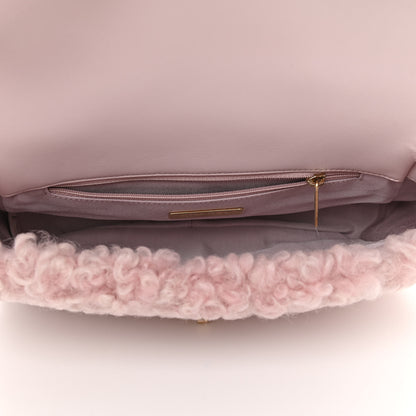 Chanel Shearling Sheepskin Medium Chanel 19 Flap Light Pink 5 of 11