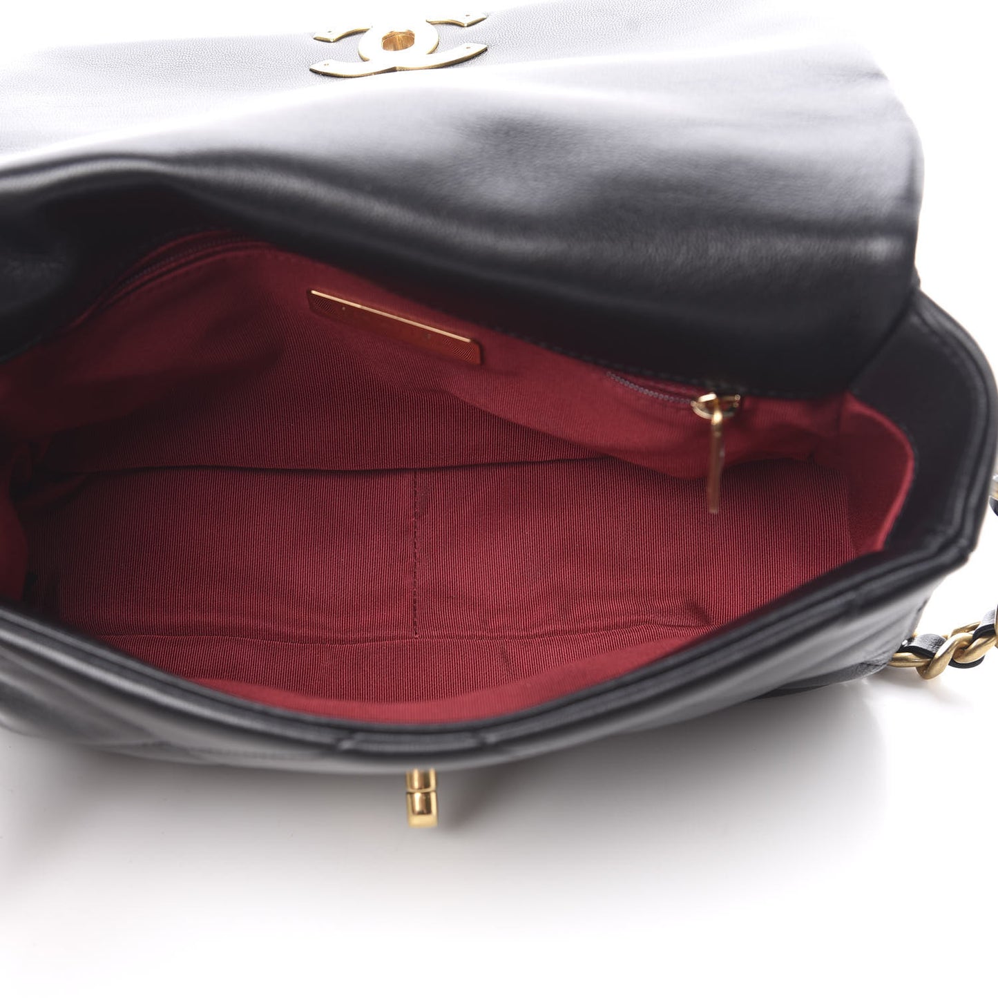 Goatskin Quilted Medium 19 Flap Black