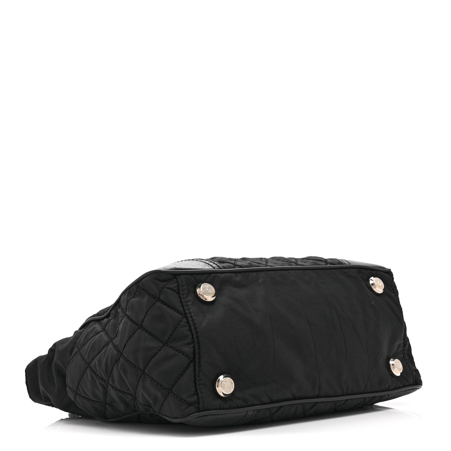Chanel Nylon Calfskin Quilted CC Paris New York Tote Bag Black 4 of 10