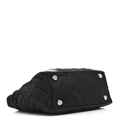 Chanel Nylon Calfskin Quilted CC Paris New York Tote Bag Black 4 of 10