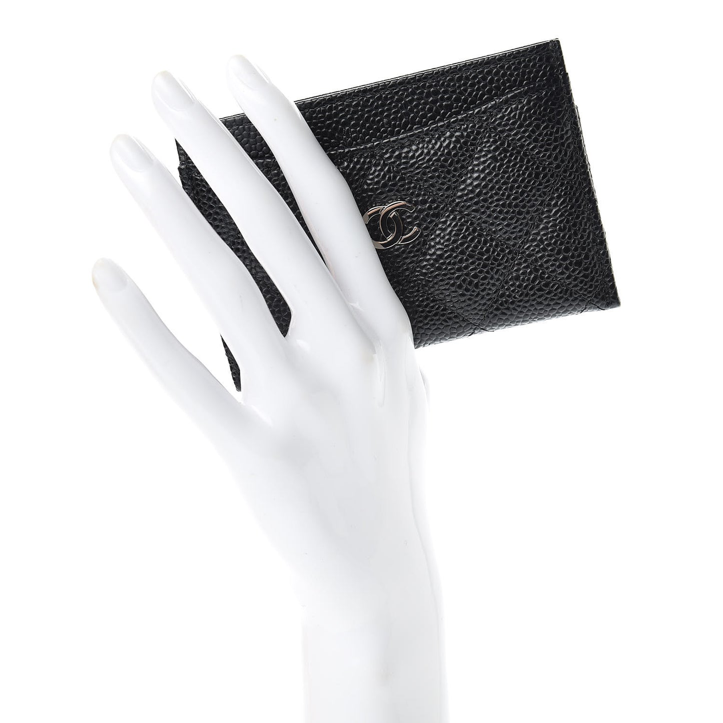 Caviar Quilted Card Holder Black
