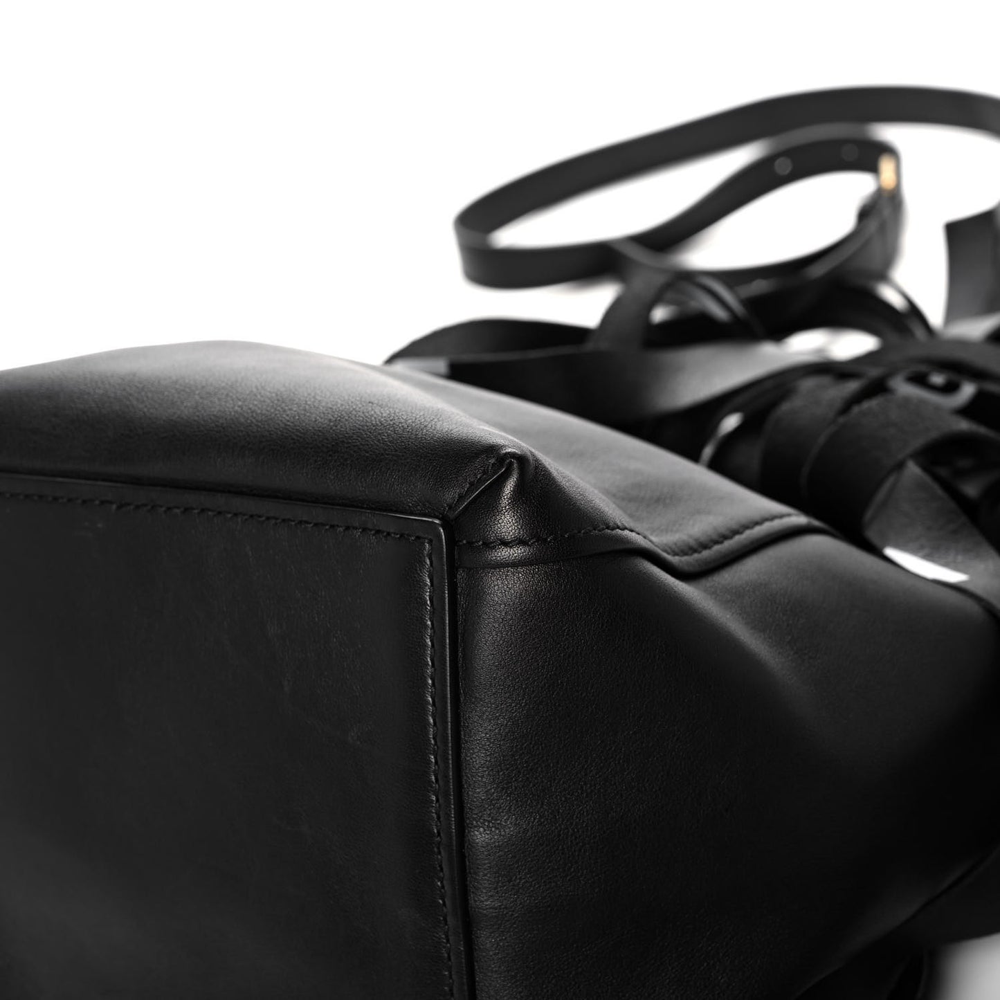 Calfskin XS Fringe Laundry Cabas Black