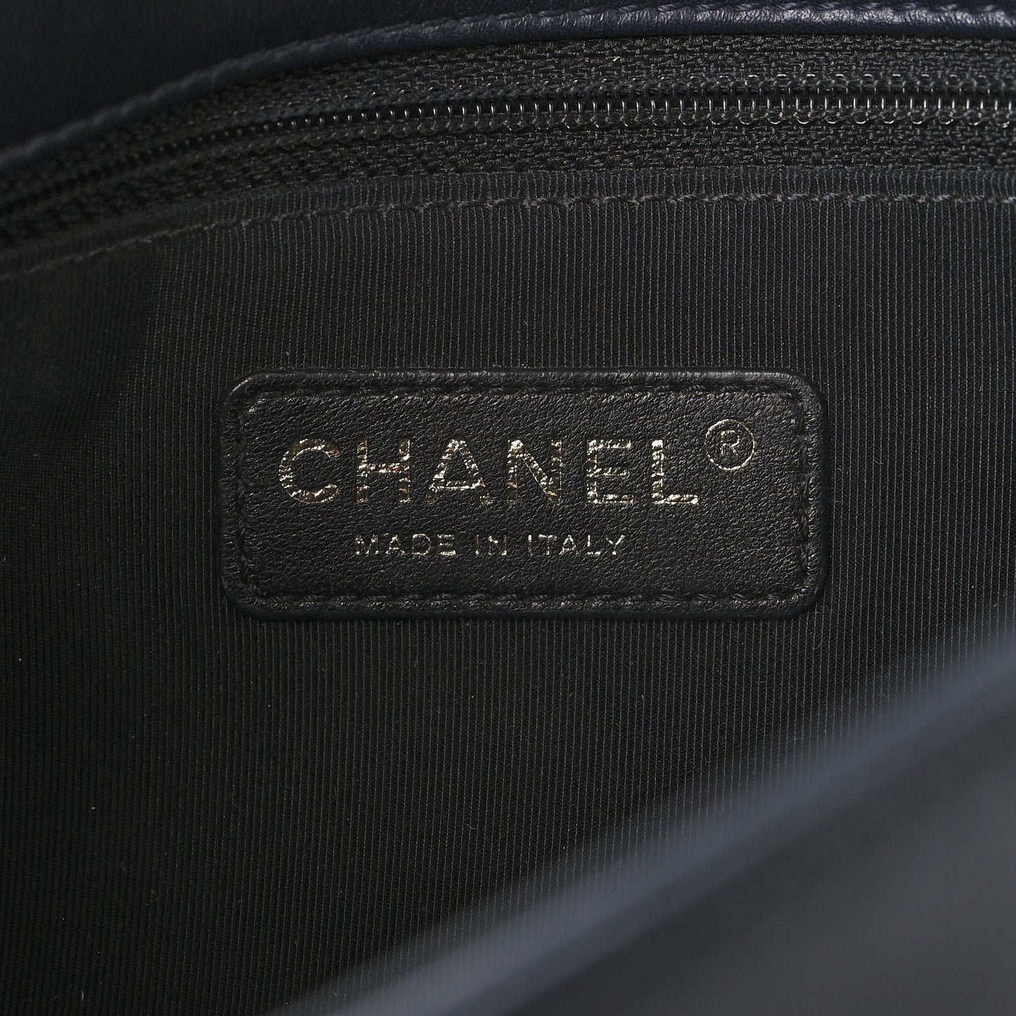 Calfskin Quilted Medium Graphic Flap Blue Black