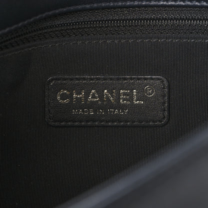 Chanel Calfskin Quilted Medium Graphic Flap Blue Black 6 of 10