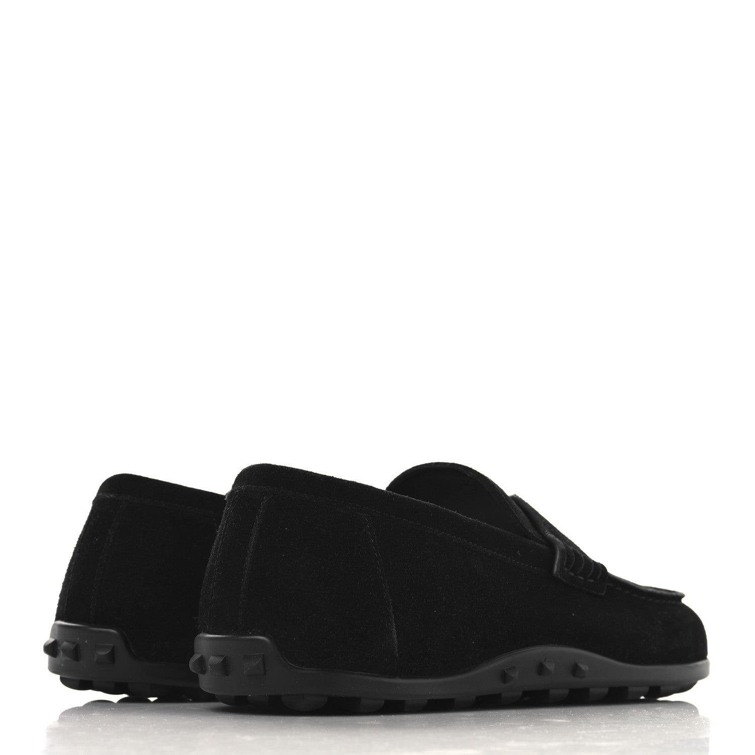 Hermes Suede Calfskin Lazy Loafers 37 Black 5 of 9