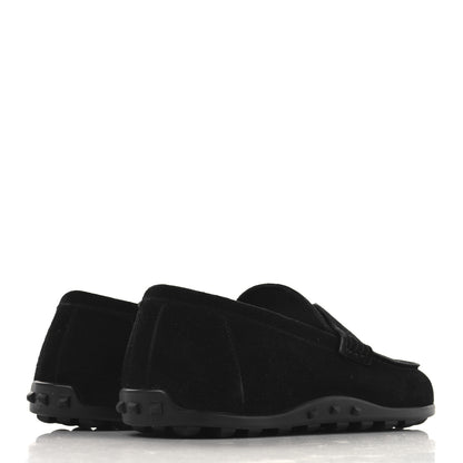 Hermes Suede Calfskin Lazy Loafers 37 Black 5 of 9