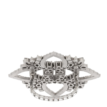 Gucci Metal Crystal Interlocking G Flower Ring S Silver 3 of 7