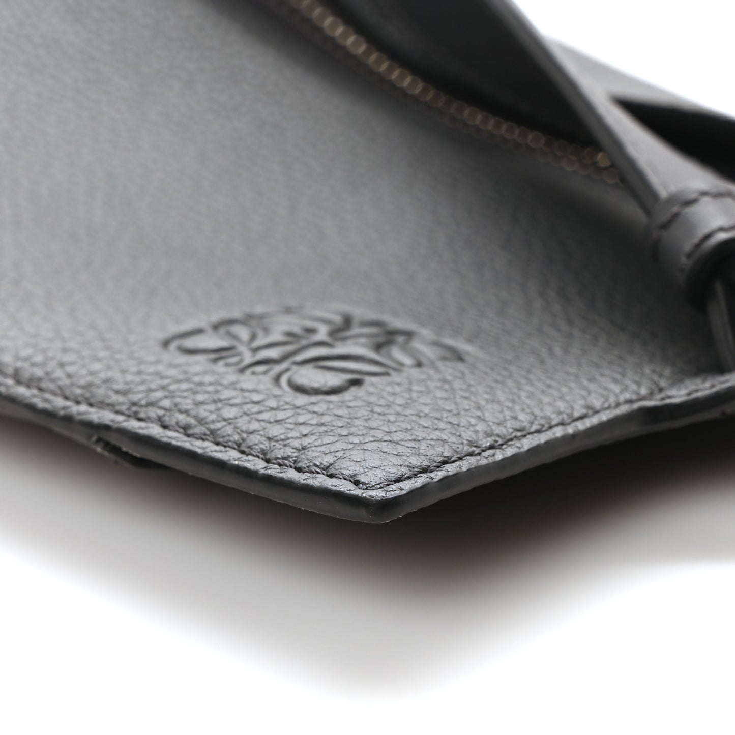 Soft Grained Calfskin Vertical T-Pocket Crossbody Bag Anthracite