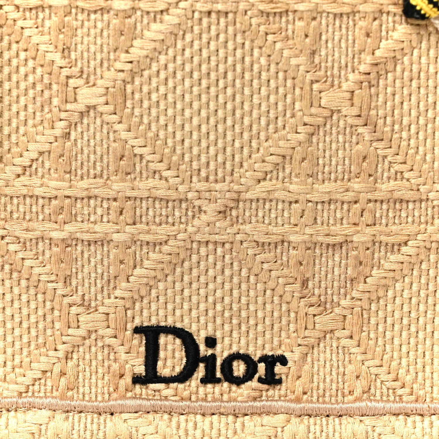 Christian Dior Raffia Cannage Crocheted Bee Mini Book Tote with Strap Natural 8 of 11