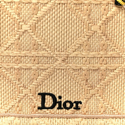 Christian Dior Raffia Cannage Crocheted Bee Mini Book Tote with Strap Natural 8 of 11