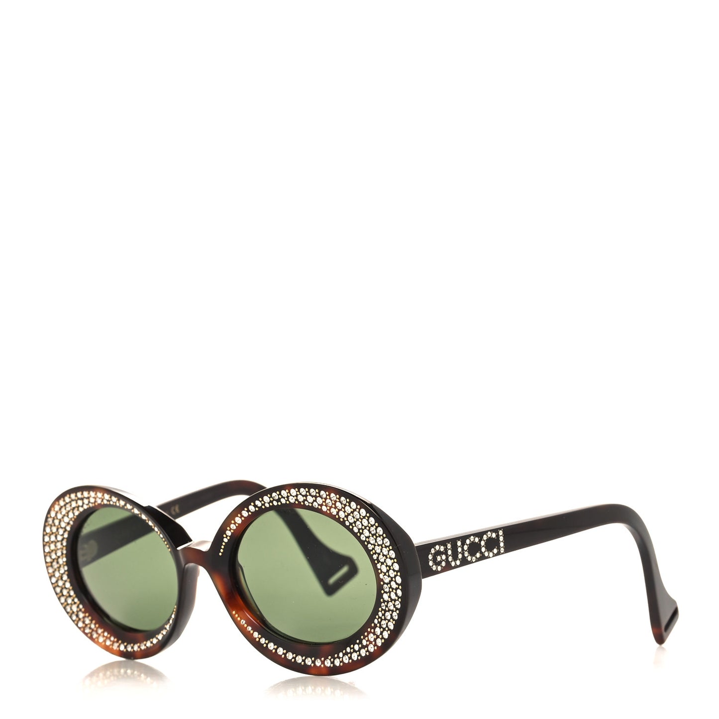 Acetate Crystal Round Sunglasses GG0618S Tortoiseshell