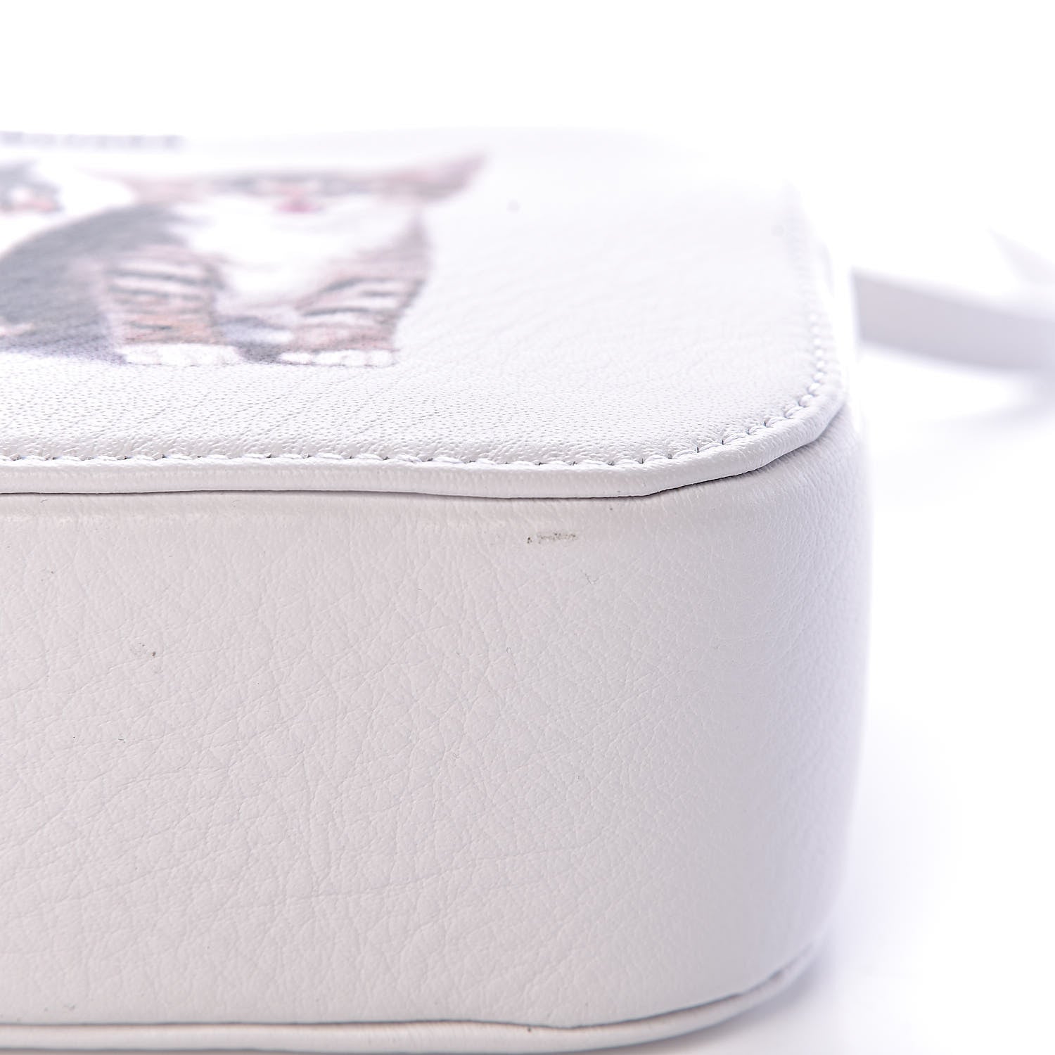 Balenciaga Calfskin Kittens Logo XS Everyday Camera Bag White 9 of 10