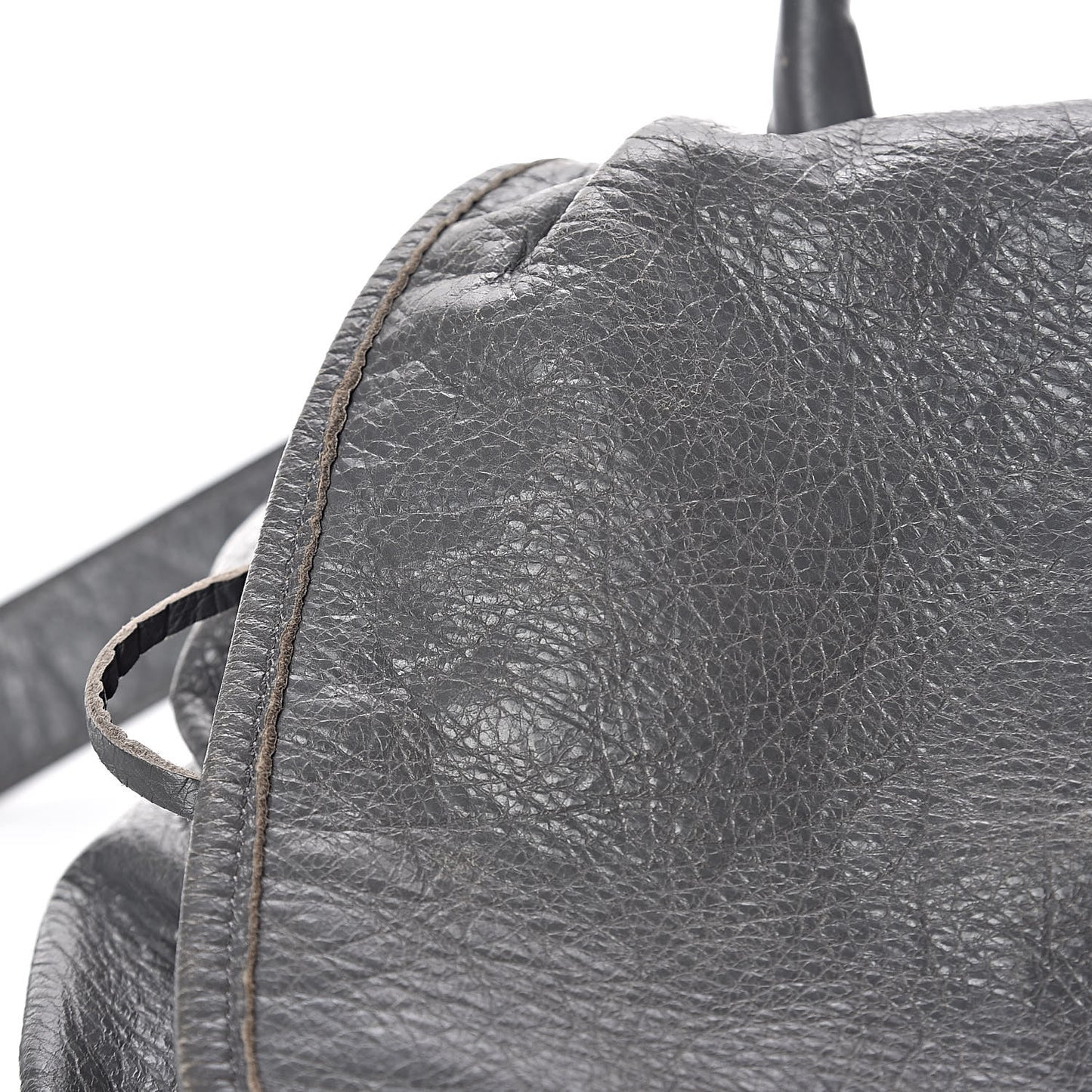 Agneau Silver Metallic Edge Hardware Backpack Gris Cendre