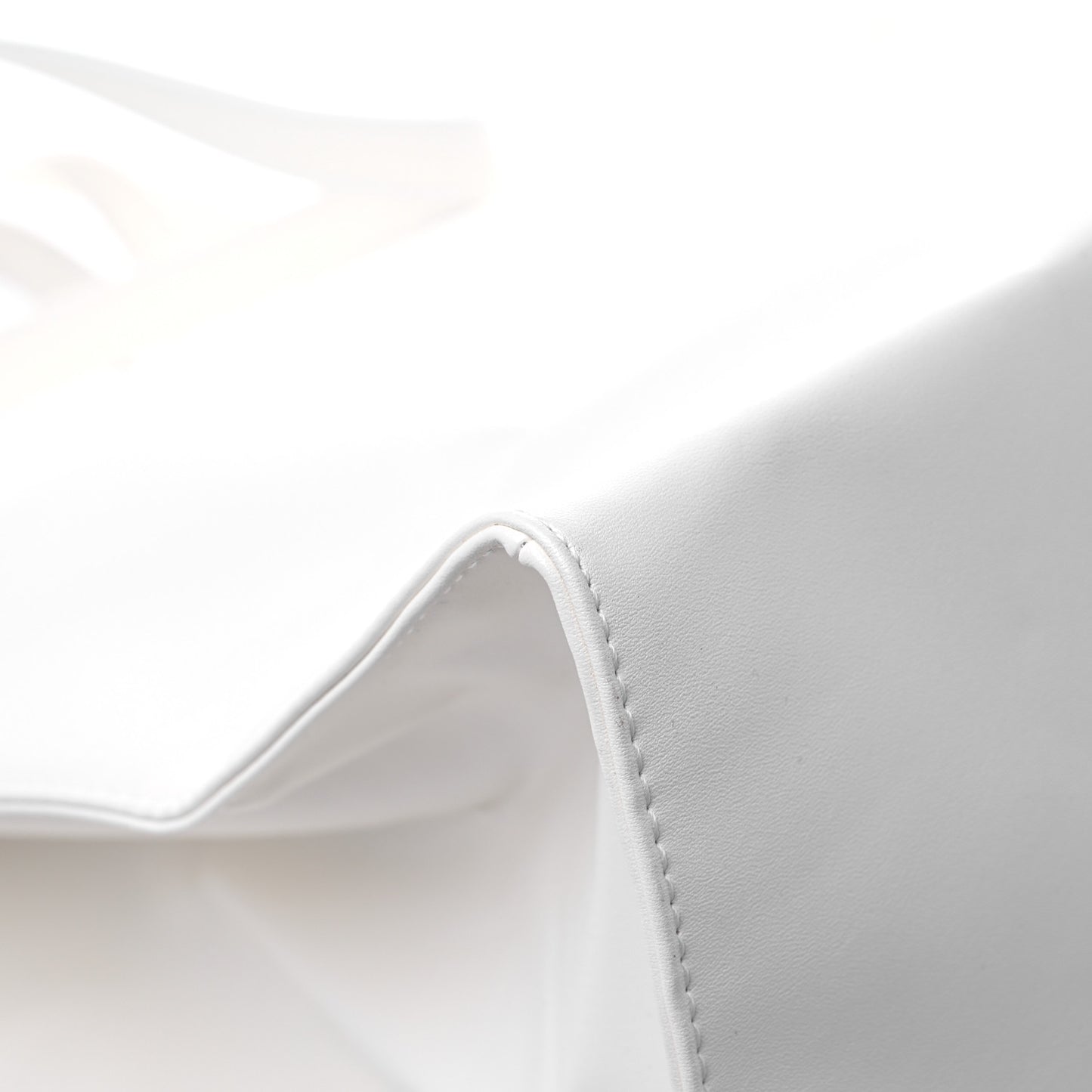 Vegan Leather Large Shopping Bag White