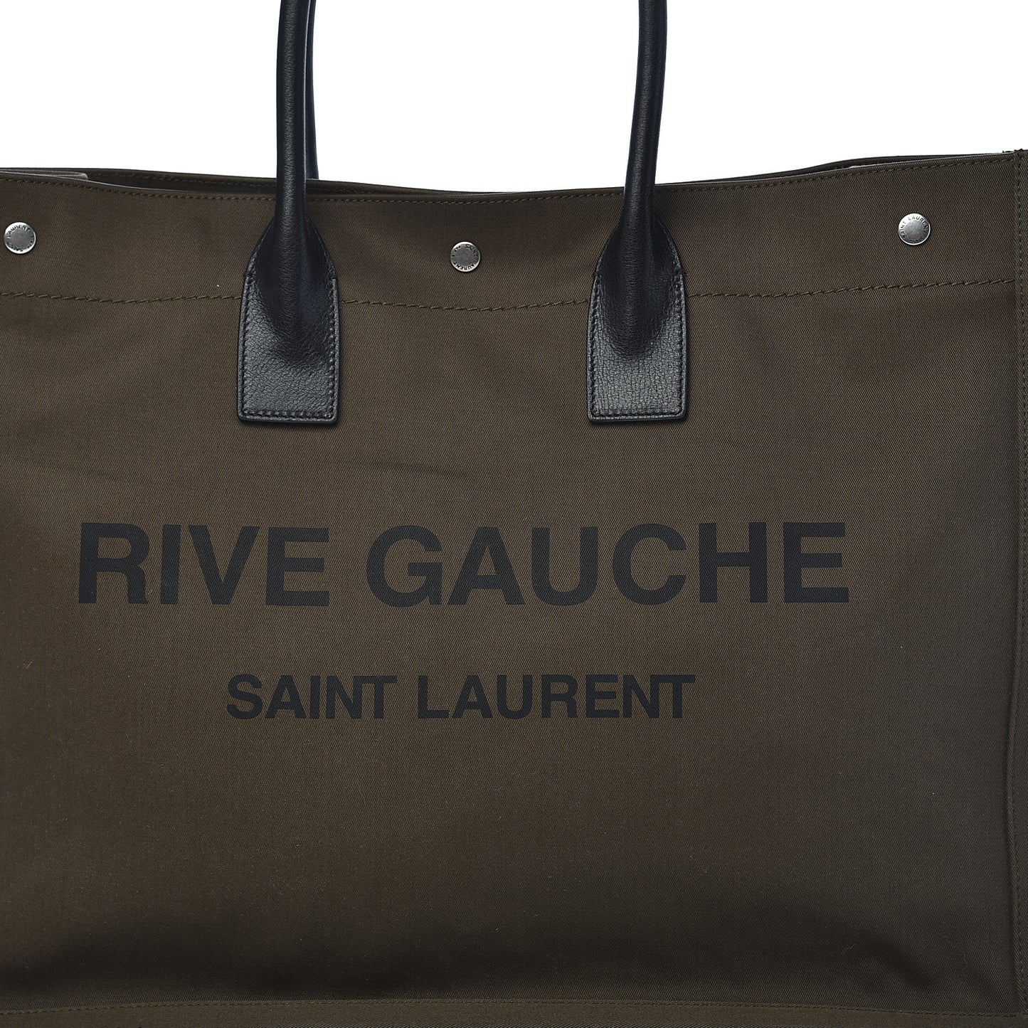 Linen Calfskin Rive Gauche Tote Khaki