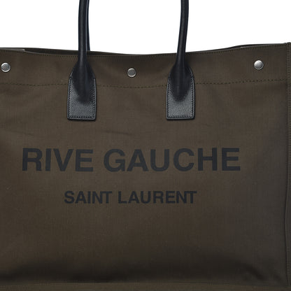 Saint Laurent Linen Calfskin Rive Gauche Tote Khaki 14 of 14