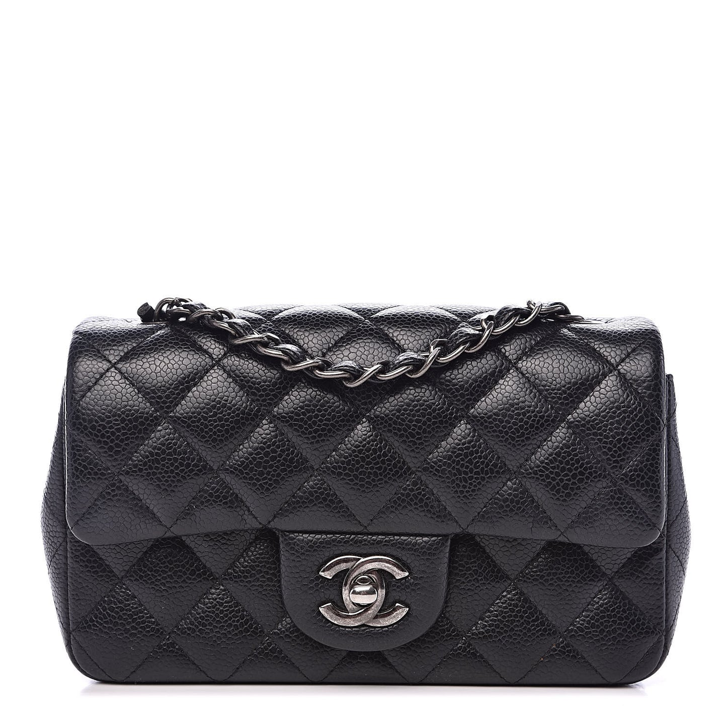 Caviar Quilted Mini Rectangular Flap Black